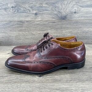 Marco Vittorio Wingtip Oxford Mens 10 Burgundy Italian Leather Brogue Shoes